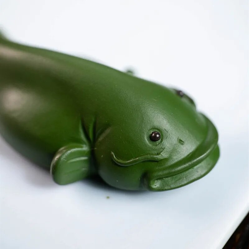 Neapdorotos rūdos purpurinio molio arbata Naminių gyvūnėlių puošmena Gražus šamo modelis Statulėlės ornamentas Namų sodo dekoras Amatai Arbatos stalo priedai