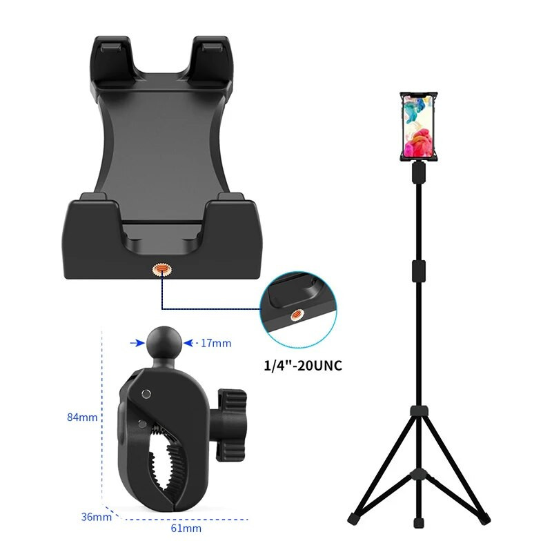 Nešiojamas 2 viename planšetinio kompiuterio laikiklis vidaus treniruoklių salės bėgimo takelio vairo laikiklio stovas, skirtas 3,5–13,5 colio mobiliojo telefono palaikymo įrenginiams iPad