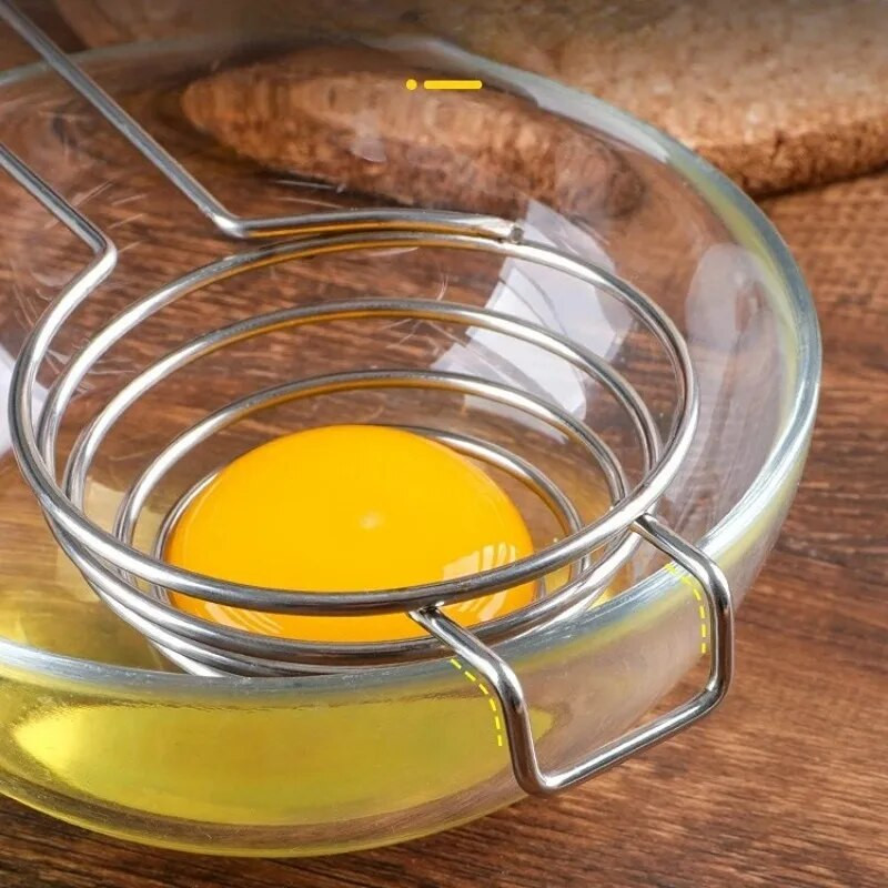Kiaušinio baltymo separatorius nerūdijančio plieno ilga rankena Kiaušinio trynio skysčio separatorius Kiaušinių separatorius Virtuvės kiaušinių įrankis Virtuvės priedai