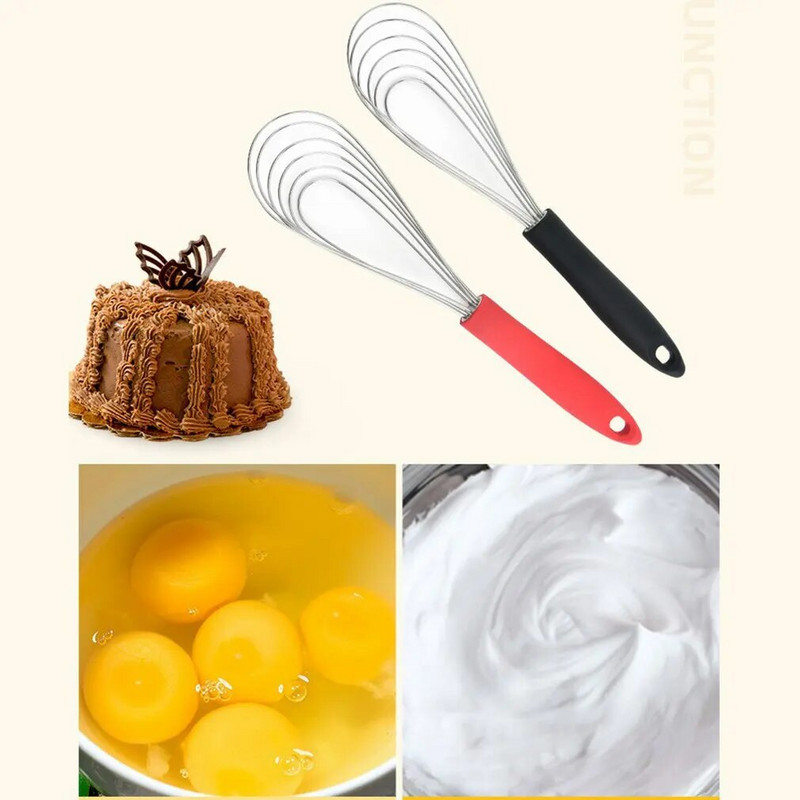 11 colių plokšti silikono plakimo laidai Silikoninis plaktuvas nerūdijantis plienas skirtas maišymui Šluoteles purtymas ir gaminimas Nulinio atliekų dizaino plaktuvas