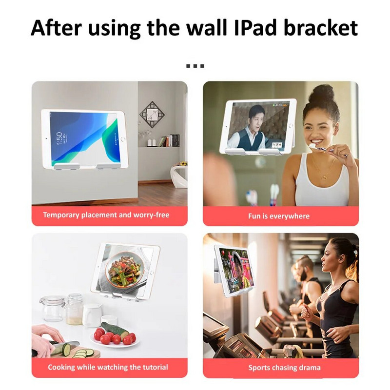 OUTMIX aliuminio sieninis telefono planšetinio kompiuterio laikiklio stovas, sulankstomas, reguliuojamas 4–13 colių planšetinio telefono sieninis laikiklis, skirtas iPad Pro 12.9