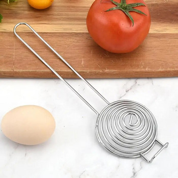 Φορητό σπειροειδές σύρμα διαχωρισμού λευκού αυγού από ανοξείδωτο χάλυβα με μακριά λαβή Εργαλεία οικιακής χρήσης αυγών Αξεσουάρ κουζίνας Εργαλείο κουζίνας