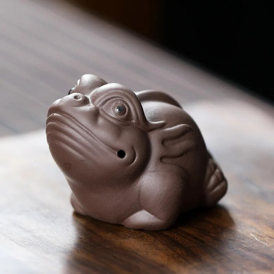 Kinijos butikas Violetinė molio arbata Naminių gyvūnėlių talismanas Auksinės rupūžės arbata figūrėlės Papuošalai Rankų darbo amatai Arbatos rinkinio dekoravimo priedai