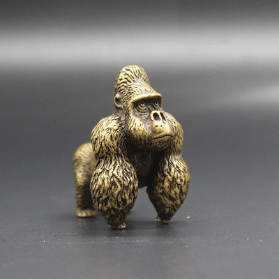 Tea Pet Bronze Gorilla Dekoratiivne pronkskunst Teekomplekti tarvikud tee lemmiklooma savi 4,2x2,8x3,8cm