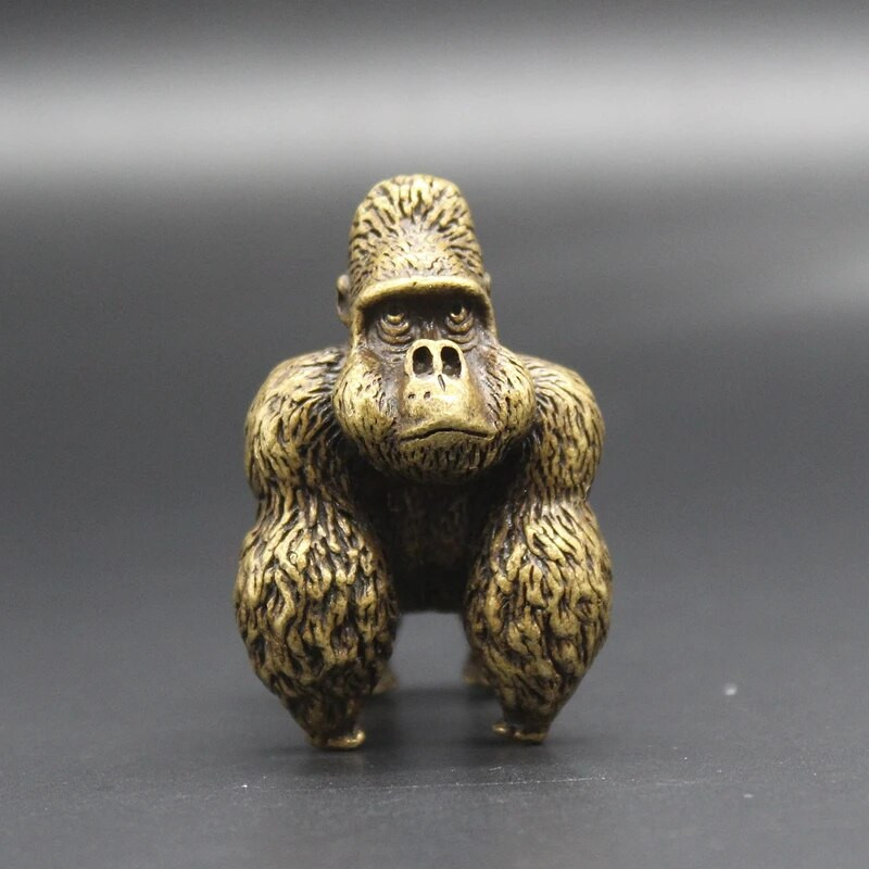 Arbata Pet Bronze Gorilla Dekoratyvinis bronzinis menas Arbatos rinkinio priedai arbatos augintinio molis 4,2x2,8x3,8cm