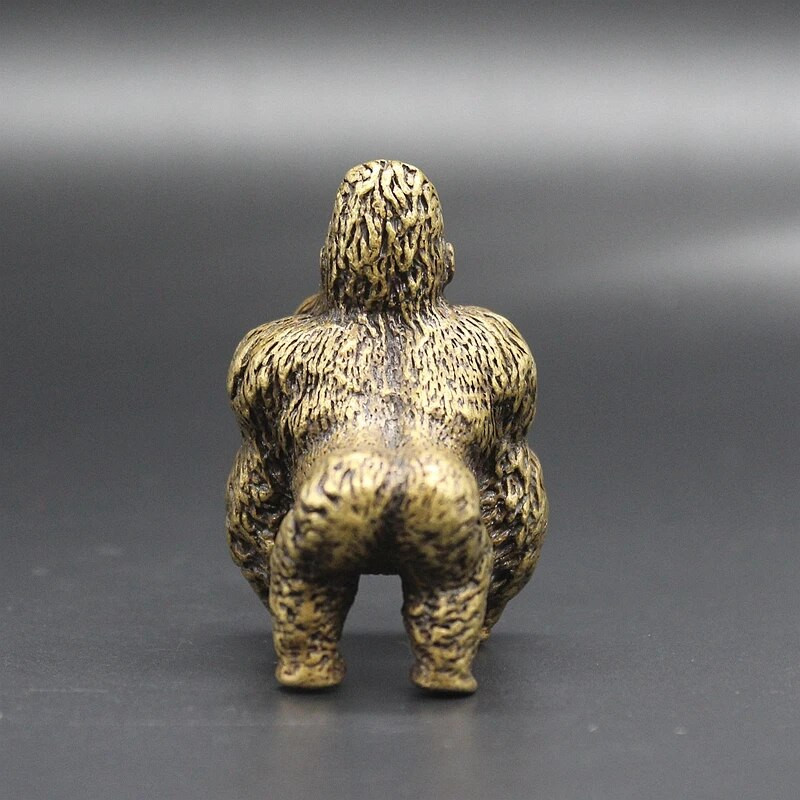 Arbata Pet Bronze Gorilla Dekoratyvinis bronzinis menas Arbatos rinkinio priedai arbatos augintinio molis 4,2x2,8x3,8cm