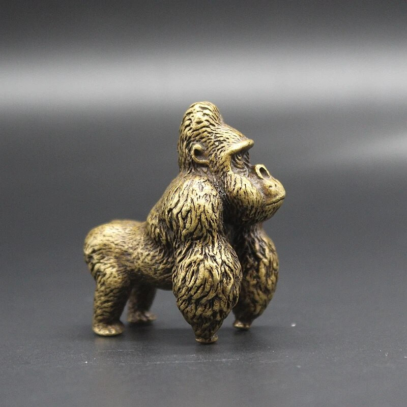 Arbata Pet Bronze Gorilla Dekoratyvinis bronzinis menas Arbatos rinkinio priedai arbatos augintinio molis 4,2x2,8x3,8cm