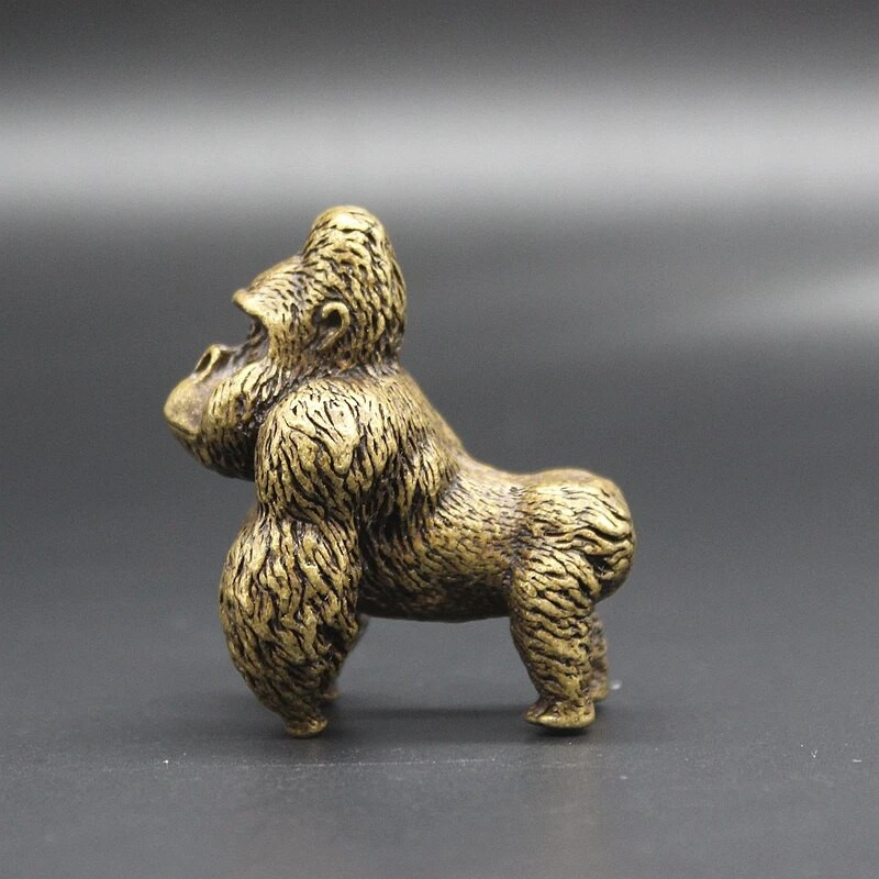 Arbata Pet Bronze Gorilla Dekoratyvinis bronzinis menas Arbatos rinkinio priedai arbatos augintinio molis 4,2x2,8x3,8cm