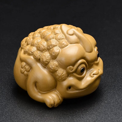 1 vnt. rankų darbo auksinės rupūžės statula Violetinė molio arbata Pet Lucky Animal Arbata Figūrėlės Papuošalai Boutique arbatos rinkinio dekoravimo amatai