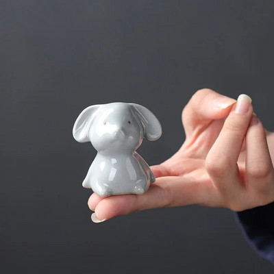 1 ks Keramická čajová ozdoba pre domáce zvieratá, soška zvieratka, figúrka čaju, butiková dekorácia pre domáci čajový obrad, doplnky, keramické remeslá