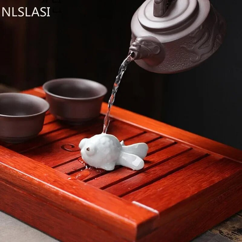 1 buc. Ornamente din ceramică pentru animale de companie Statuie de animale Figurină de ceai Boutique Acasă Ceremonie de decorare a ceaiului Accesorii Artizanat din ceramică