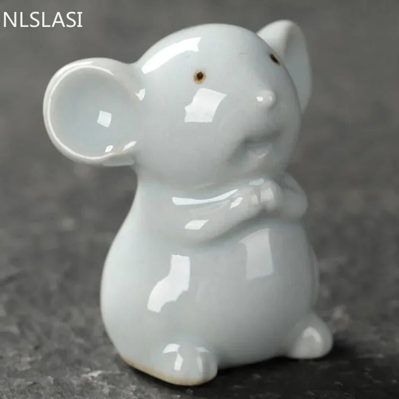 1 buc. Ornamente din ceramică pentru animale de companie Statuie de animale Figurină de ceai Boutique Acasă Ceremonie de decorare a ceaiului Accesorii Artizanat din ceramică