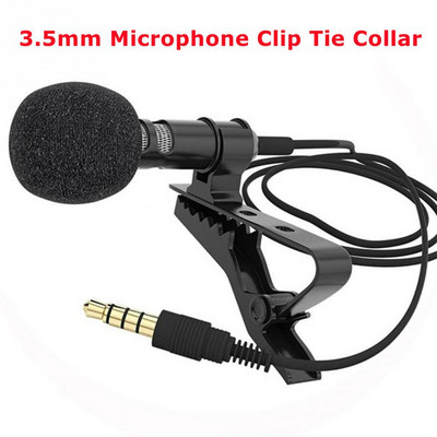 3,5 мм петличен микрофон за вокална стойка Щипка за вратовръзка за мобилен телефон Конферентна реч Аудио Видео Микрофон с ревер