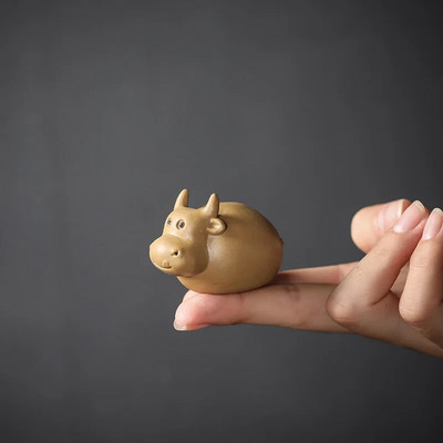 1 ks Ručne vyrobené mini končeky prstov Fialové hlinené čajové domáce zvieratá Roztomilé sošky dobytka Ozdoby Boutique Čajový stôl Dekorácie Doplnky Remeslá