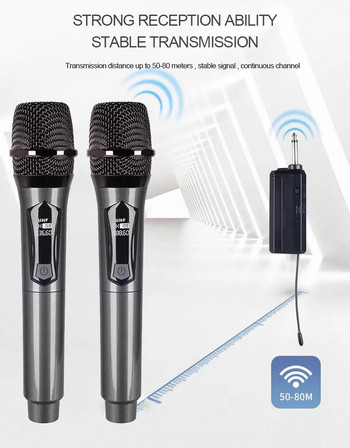Καραόκε Ασύρματο μικρόφωνο Dynamic VHF Handheld Professional Mic For Sing Party Speech Church Club Show Αίθουσα συσκέψεων Αρχική