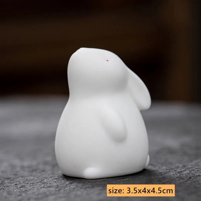 Kūrybingas keramikos mielas zuikio dekoras Mini arbata Pet Decor Gyvūnų skulptūra Amatai Arbatos stalo papuošalai Tradiciniai arbatos priedai