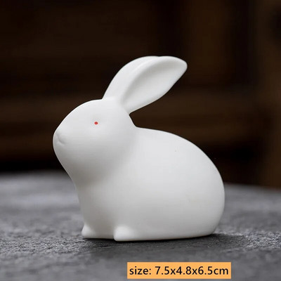 Kūrybingas keramikos mielas zuikio dekoras Mini arbata Pet Decor Gyvūnų skulptūra Amatai Arbatos stalo papuošalai Tradiciniai arbatos priedai