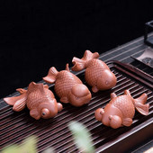 Violetinės molio arbatos rinkinys arbatos augintiniams, žuvies modelis, arbatos priedai, N003