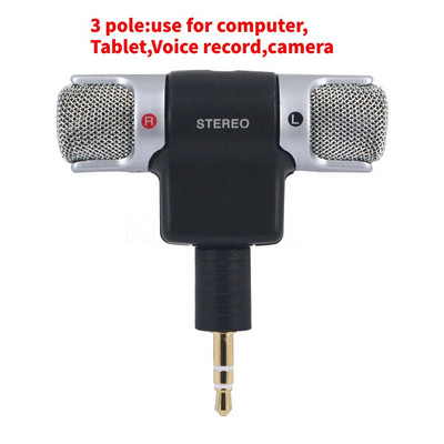 Mini Protable mikrofonas 3,5 mm lizdas Lavalier Clip Mikrofonas Mini garso mikrofonas, skirtas kalbai, mobiliojo telefono mikrofonas
