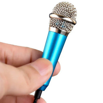 Мини преносим 3,5 мм стерео студиен микрофон KTV караоке мини микрофон за смарт телефон лаптоп компютър настолен ръчен аудио микрофон