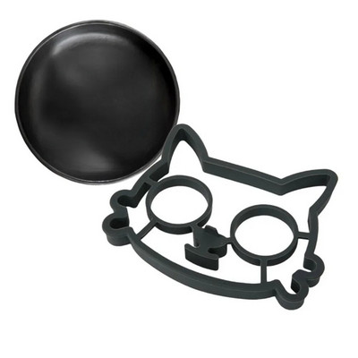 Silikoninė katės storesnė silikagelio forma kiaušinių kepimui Įrankiai Pusryčių omletas Formos įtaisas Blynų žiedas Kiaušinio formos virtuvės įrankis