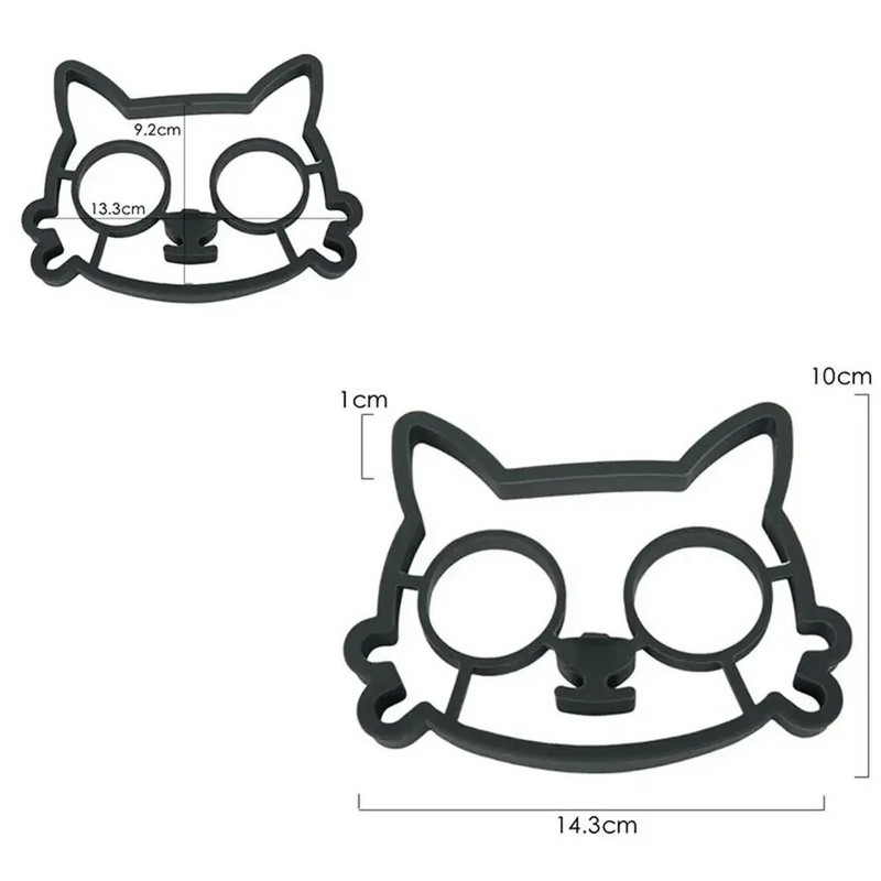 Silikoninė katės storesnė silikagelio forma kiaušinių kepimui Įrankiai Pusryčių omletas Formos įtaisas Blynų žiedas Kiaušinio formos virtuvės įrankis