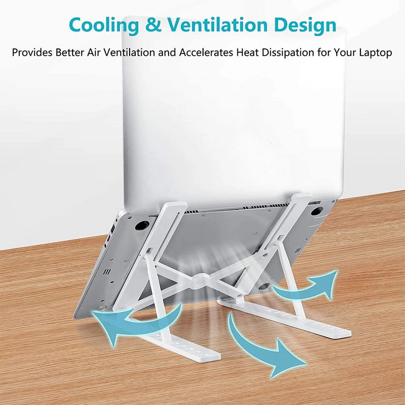 Reguliuojamas nešiojamojo kompiuterio stovas Sulankstomas plastikinis nešiojamojo kompiuterio stovas Nešiojamas aušinimo stovas kompiuterio nešiojamojo kompiuterio laikiklis, skirtas Macbook Pro