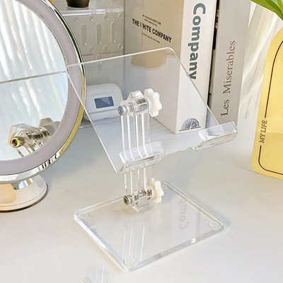 Akrilo planšetinio kompiuterio stovas, reguliuojamas sulankstomas skaidrus laikiklis, skirtas mobiliajam telefonui