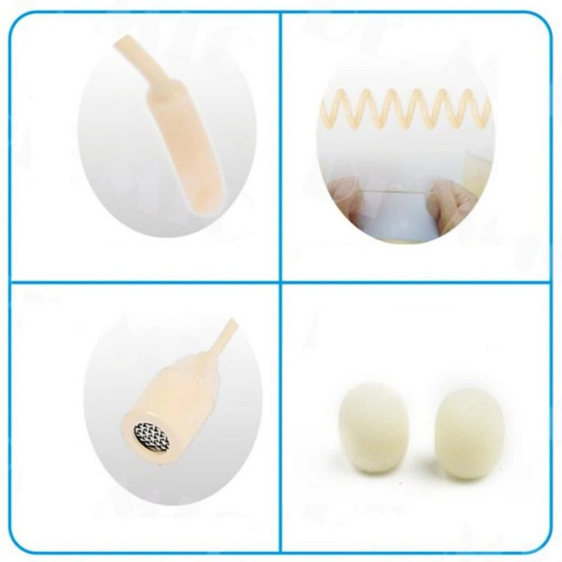 Smėlio spalvos vienos ausies kabliuko ausinės Mikrofonas su galva mikrofonas, valdymas laisvų rankų įranga 3,5 mm 3 kontaktų 4 kontaktų XLR kištukas su mikrofono dangteliu