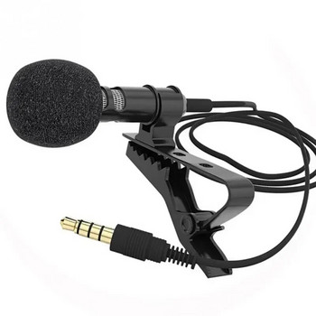 За говорене по мобилен телефон в лекция 1,5 м/3 м щипка за скоба Вокален аудио ревер Микрофон 3,5 мм щипка за микрофон Яка за вратовръзка