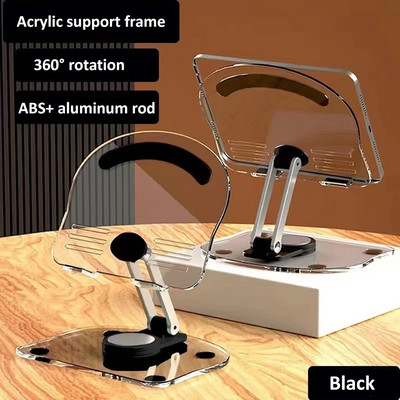 Suport pentru tabletă acrilic rotativ 360° pentru iPad Pro Air Mini Suport reglabil de birou pliabil anti-alunecare pentru iPad de 4,7-13 inci