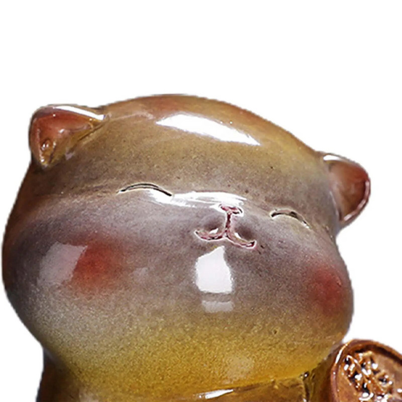 Arbata Pet Cat Mielas kačiukas, keičiantis spalvą arbatos mylėtojams Dovanų ornamentas Gyvūno figūrėlė svetainei Padėklas Knygų spinta Namų dekoravimas