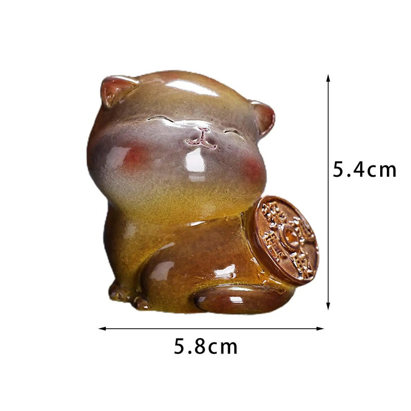 Arbata Pet Cat Mielas kačiukas, keičiantis spalvą arbatos mylėtojams Dovanų ornamentas Gyvūno figūrėlė svetainei Padėklas Knygų spinta Namų dekoravimas