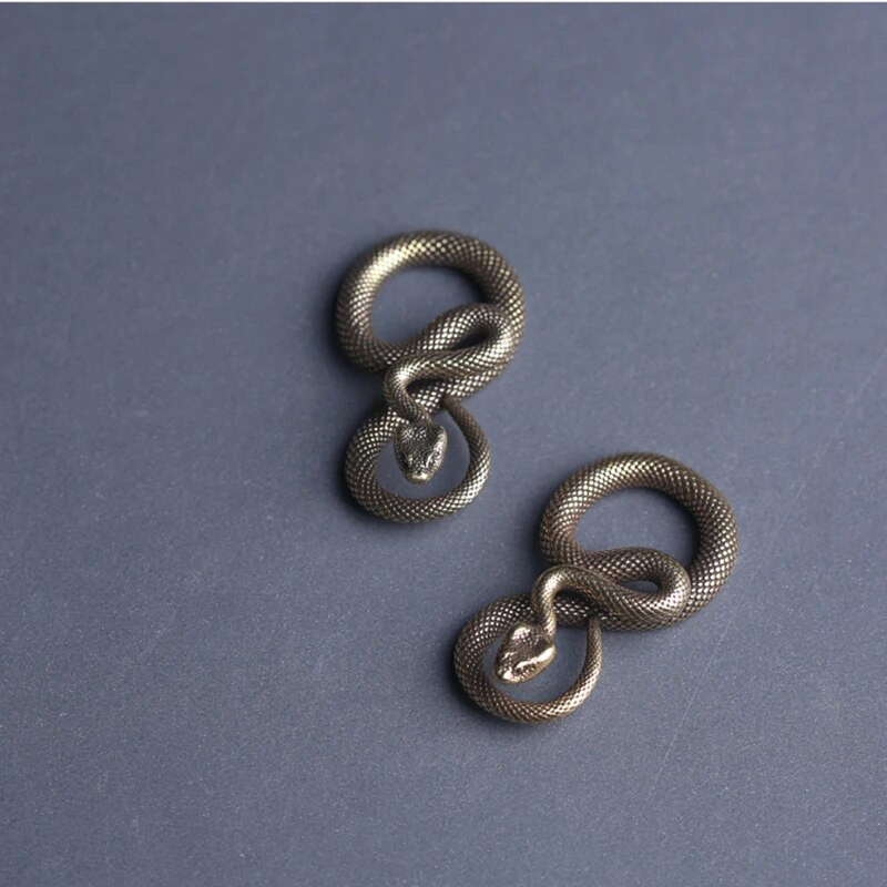 Vario rankų darbo gyvatės arbatos naminių gyvūnėlių figūrėlės Vintažinės bronzos pitono statula Boa ornamentas arbatos ceremonijos priedai Namų stalo dekoras