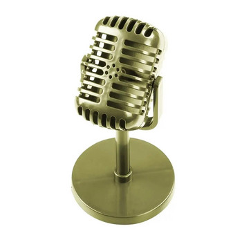 Реквизит за симулация Микрофон Класически ретро динамичен вокален микрофон Микрофон в ретро стил Универсална стойка за запис на изпълнения на живо