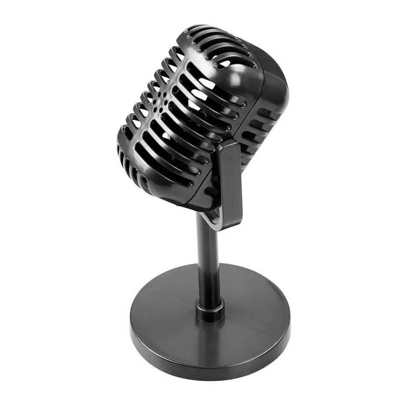 Modeliavimo rekvizitai Mikrofonas Klasikinis retro dinaminis vokalinis mikrofonas Vintage stiliaus mikrofonas Universalus stovas tiesioginiam pasirodymui įrašyti