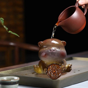 Συλλεκτικό άγαλμα μικρού ζώου Tea Pet Cat Changing Lovely Resin Crafts