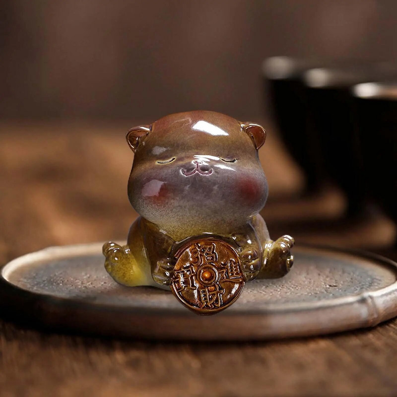 Arbata Pet Cat Spalva keičiasi Miela dervos dirbinių kolekcionuojama mažo gyvūno statula