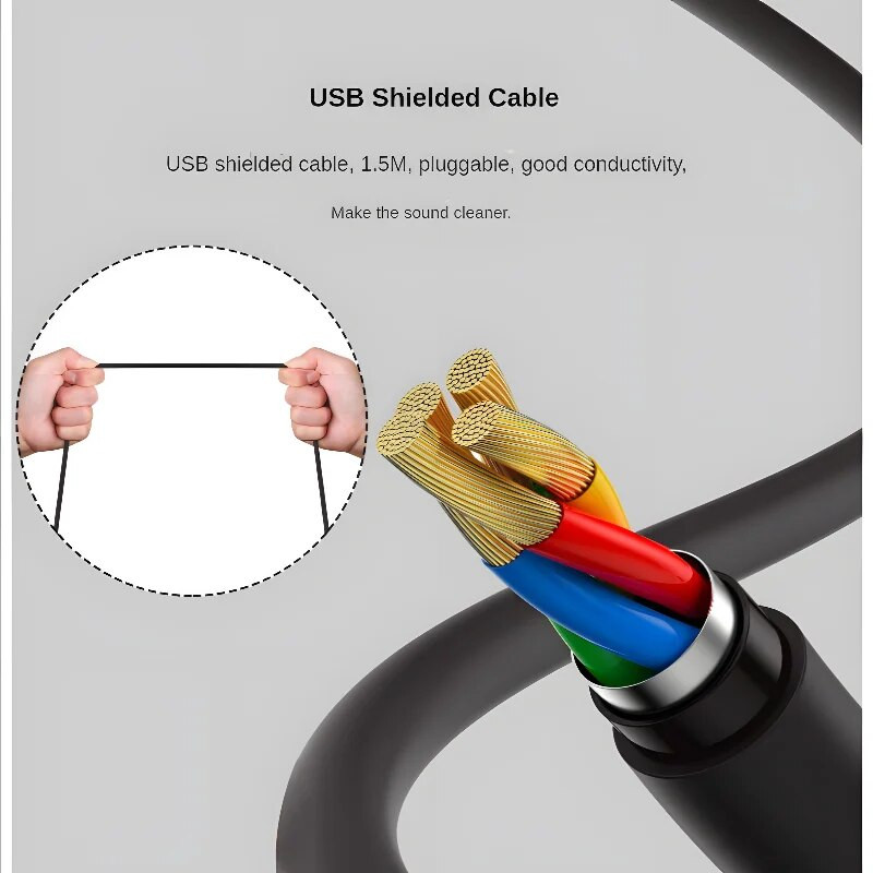 Lēts RGB 3,5 mm USB ierakstīšanas mikrofona komplekts ar triecienizturīgu statīvu klēpjdatora galddatora vadu datoru spēļu mikrofons datora mobilajam tālrunim