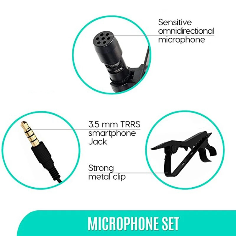Mini nešiojamasis Lavalier mikrofonas 3,5 mm laisvų rankų laidų linijos daugiakryptis mikrofonas, skirtas kompiuteriniam nešiojamam kompiuteriui mobiliajam telefonui