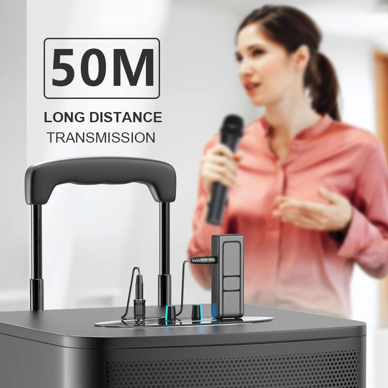 1 pora VHF belaidžio mikrofono sistemos rinkiniai USB imtuvas Rankinis karaoke mikrofonas Namų vakarėlis išmanusis televizorius garsiakalbis dainuojantis mikrofonas