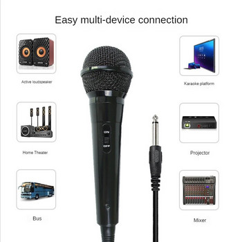 B12 Най-добрият караоке микрофон с превключвател за включване и изключване Жичен караоке микрофон с 16,4 фута XLR електретен кондензаторен микрофон за пеене