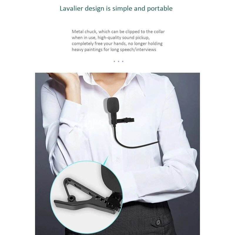 Mini nešiojamas C tipo Lavalier atlapinis mikrofonas, skirtas Samsung Huawei Xiaomi Lavalier Clip-on įrašymo mikrofonas C tipo mikrofonas
