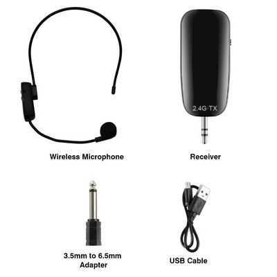 2 v 1 UHF bezdrôtový mikrofón Profesionálny headset mikrofónový zosilňovač hlasitosti mikrofónu vysielač prijímač pre výučbu reči