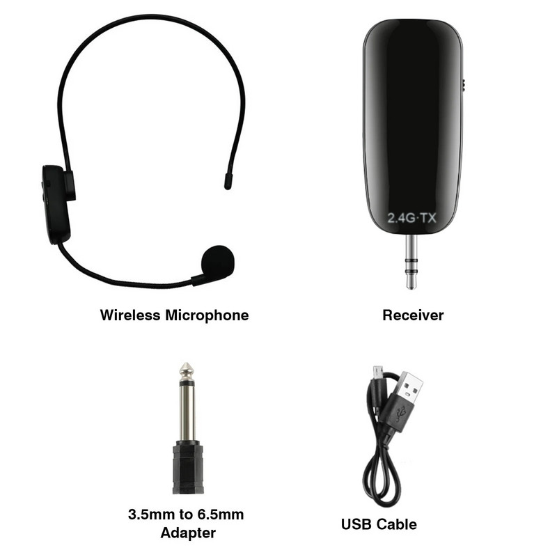 2 v 1 UHF bezdrôtový mikrofón Profesionálny headset mikrofónový zosilňovač hlasitosti mikrofónu vysielač prijímač pre výučbu reči