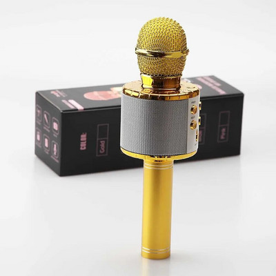 Ασύρματο μικρόφωνο καραόκε, μικρόφωνο Bluetooth 4 σε 1 για παιδιά με λειτουργία εγγραφής ηχείου Led Lights Remix