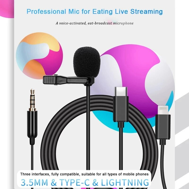 Type-c 3,5 mm mini mikrofon za snimanje uređaja Little Bee za iPhone iPad Xiaomi Android pametni telefon DSLR kamera PC prijenosno računalo