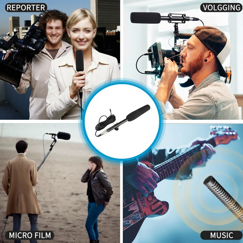 Konferencia Interjú Mikrofon Kondenzátor Mikrofon Interjú felvétel Vlog Live Mic Szuper-kardioid DSLR-hez