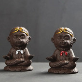 1 gabalas kinų mitinės būtybės beždžionių karaliaus modelio arbatos gyvūnėlis Violetinė molio Kung Fu arbatos rinkinys namų arbatos padėklui ir automobilio dekoravimui