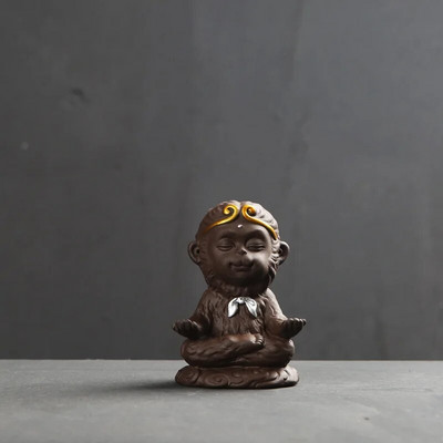 1 gabalas kinų mitinės būtybės beždžionių karaliaus modelio arbatos gyvūnėlis Violetinė molio Kung Fu arbatos rinkinys namų arbatos padėklui ir automobilio dekoravimui